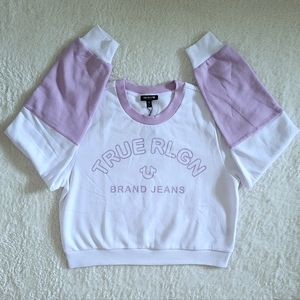 True Religion🙏 Color Block Shrunken Sweatshirt -  NWT